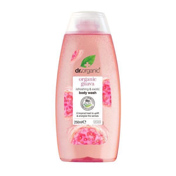 Dr Organic, Organic Guava Body Wash, Vitamin C, Natural, Vegan, Cruelty Free, Paraben & SLS Free, 250ml