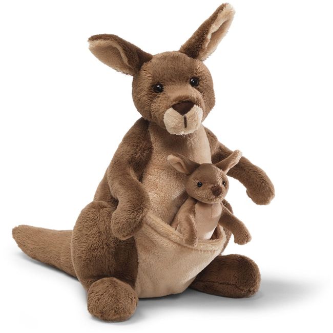 GUND Jirra Kangaroo with Removable Joey Plush, Stuffed Animal for Ages 1 and Up, Brown, 10”