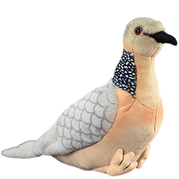 POPOTATO Realistic Spotted Dove Plush - 9'' Turtle Dove Stuffed Animal - Plushy and Squishy Pillow Toy - Cute Bird Toys for Boys and Girls