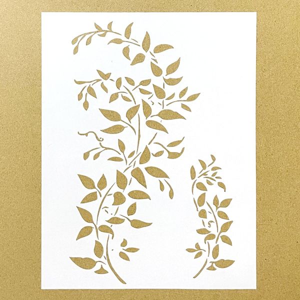 Vine Stencil Branch Stencil Leaf Stencil for Painting Wall, Wood, Canvas, Furniture, Crafts, Wall Art Design, Ivy Stencil Drawing Template, A4 Size