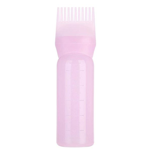 Hair Dye Brush Bottle, 3 Colors Lightweight Hair Dyeing Bottle Brush Shampoo Hair Color Oil Comb Applicator Tool(pink)