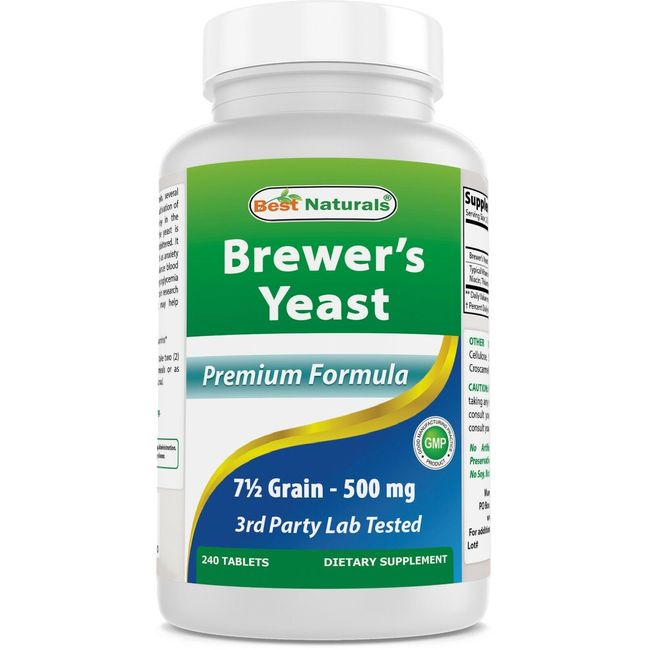 Best Naturals Brewers Yeast 7-1/2 Grains  500 mg 240 Tablets