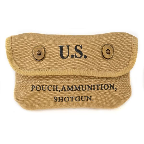 US WW2 Canvas Shotgun Shell Ammunition Pouch Marked JT&L 1942