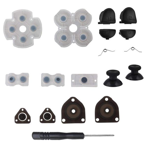 Asiv Das PS4-Controller-Zubehör-Kit enthält Aktivierungstasten, Federn, Joystick-Steuerhebel, leitfähige Gummipads und einen Schraubendreher