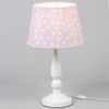 LITECRAFT Glow Polka Dot Table Lamp with Pink Fabric Shade - White