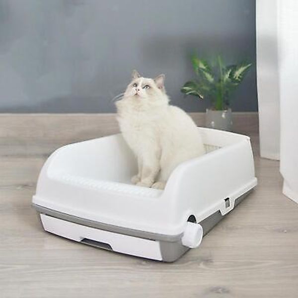 Open Top Pet Litter Box High Sided Bedpan Pet Supplies Cat Toilet Sand Box