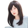 Wig, Full Wig, Medium, Semi-Long, Full Wig, For Beginners, Maple Latte Midi (M, Perfect Black)