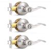 3PK Home Remodeling Privacy Door Lever Handle for Bed/Bath Interior Keyless Lock