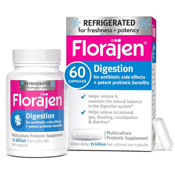 Florajen3 Digestion High Potency Refrigerated Probiotics 60 Capsules