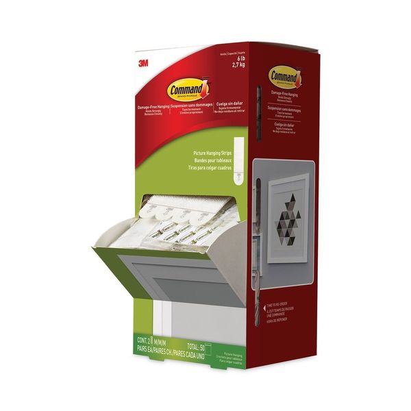 Command 17201CABPK Picture Hanging Strips w/ 6-lb. Cap. (4/ST, 50 ST/CT) New
