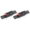 Rebower Spring Push Release Socket 2 Position Speaker Terminal Connector, [for Speaker, Audio Player] - 42mm / Red Black / 4 Pcs