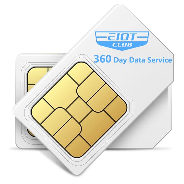 EIOTCLUB Data SIM Card for 360 Days - Compatible with AT&T and T-Mobile Networks for Unlocked Security Solar and Hunting Trail Game Cameras IoT Device(USA Coverage, Triple Cut 3-in-1)