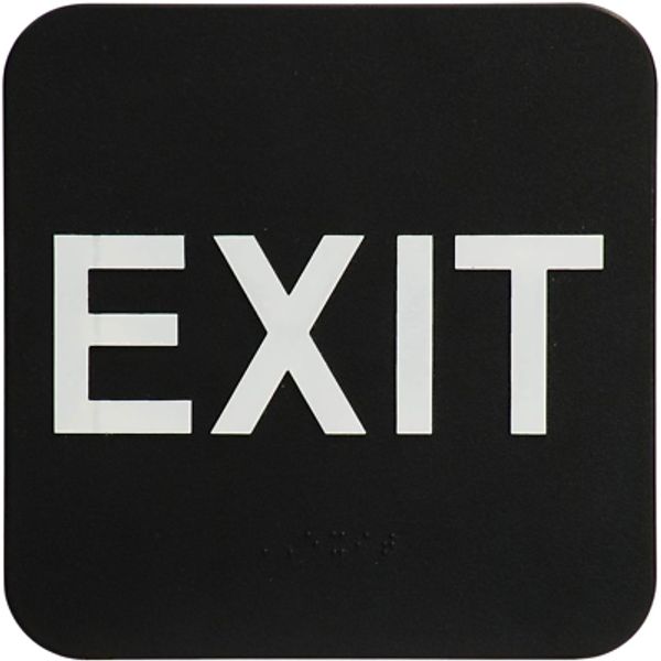 EXIT Sign - ADA - Black & White - Includes Adhesive Tape and Instructions