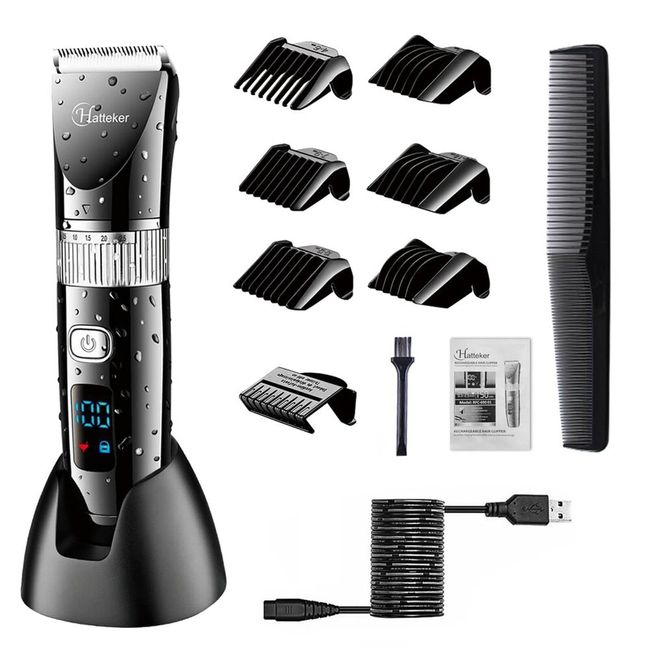 Hatteker Mens Hair Clipper Beard Trimmer Hair Trimmer for Men Cordless  Clippers Professional Barbers Grooming Kit IPX7 Waterproof, Rechargeable