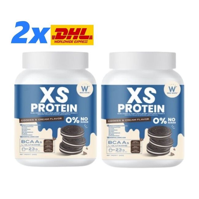 2x Wink White XS Protein Dietary Supplement Cookie & Cre Weight Control 240g