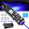 Adjustable Blue Burning Laser Pointer Visible Torch Light Rechargeable Battery