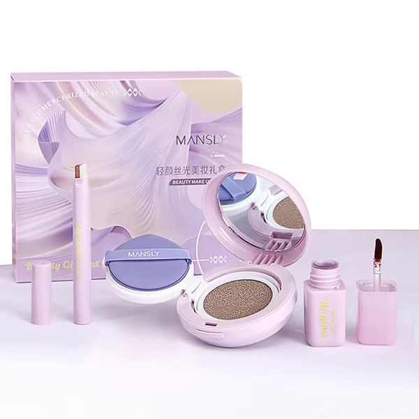 MANSLY Light and Smooth Beauty Makeup 3 Piece Set Exquisite Gift Box Set