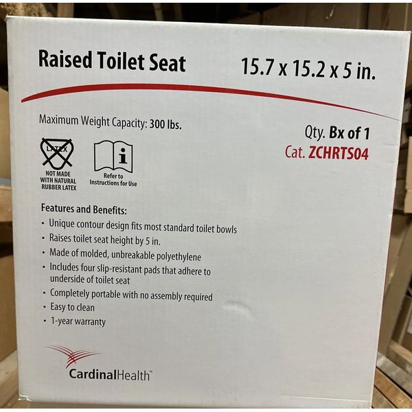 Cardinal Health Raised Toilet Seat, Contour Design Fits Most, 15.7" x 15.2" x 5"