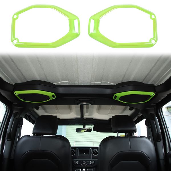 RT-TCZ for Wrangler JL Top Roof Speaker Cover Trim Green for Jeep Wrangler JL JLU Gladiator JT 2018-2023 Green Interior Accessories 2pcs