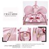 KL928 Girls Bowknot Polka Dot Cute Mini Backpack Small Daypacks Convertible Shoulder Bag Purse for Women (Fluorescent Pink)