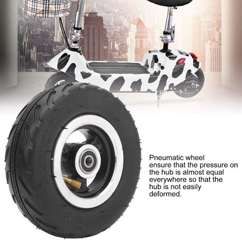 6 Inch Solid Tire Wheel, 6x2 Rubber Aluminum Alloy Shock Absorption Flat Wheel Explosion Proof Replacement Utility Tire Wheel Solid Pneumatic Tires Wheels for Electric Scooters
