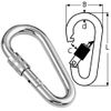 8mm Spring hook with lock nut cone - A4 (marine grade) Stainless - 2 pack