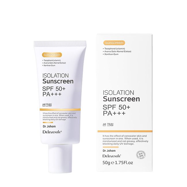 DEleventh Korean Brand SPF 50+ PA+++ Sunscreen Cream 50g / Aqueous and Non-Greasy, Effectively Blocks Daily UV Damage and Protects Facial Skin,Neck & Arms