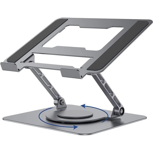 Laptop Stand, Aluminum Alloy, 360° Rotation, PC Stand, Altitude, Angle Adjustable, Foldable, Anti-Slip, Tablet Stand, Heat Dissipation, Lightweight, PC, Tabletop, Laptop Stand..