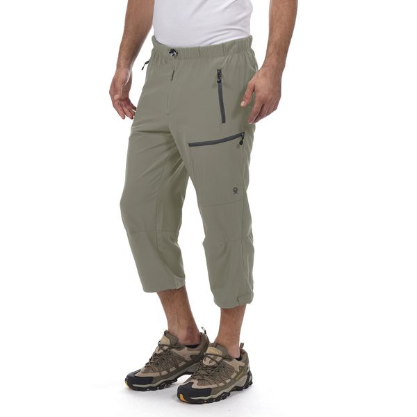 Little Donkey Andy Men's Quick Dry 3/4 Pants Lightweight Capri Shorts Hiking Fishing Travel Casual Sage L