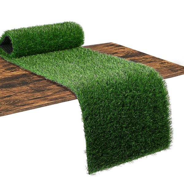 XLX TURF Artificial Grass Table Runner 12 x 48 Inch, Green Tabletop Centerpiece Sport Party Decor, Birthday, Holiday, Banquet, Dining