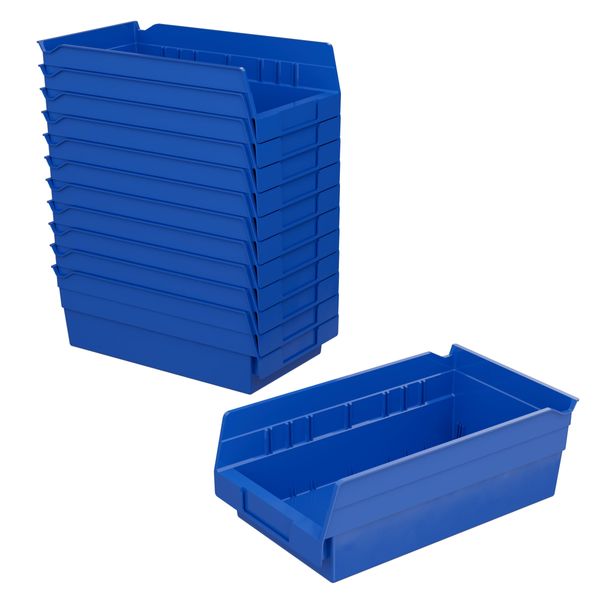 Akro-Mils 30130 Plastic Organizer and Storage Bins for Refrigerator, Kitchen, Cabinet, or Pantry Organization, 12-Inch x 6-Inch x 4-Inch, Blue, 12-Pack