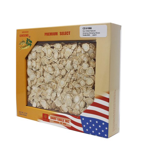 DABC OAK LAND DOL American Ginseng Slices from Wisconsin (Sliced Ginseng Root Wisconsin Grown!Most People Use It to Make Ginseng Tea! Good for Health! 8OZ/Box