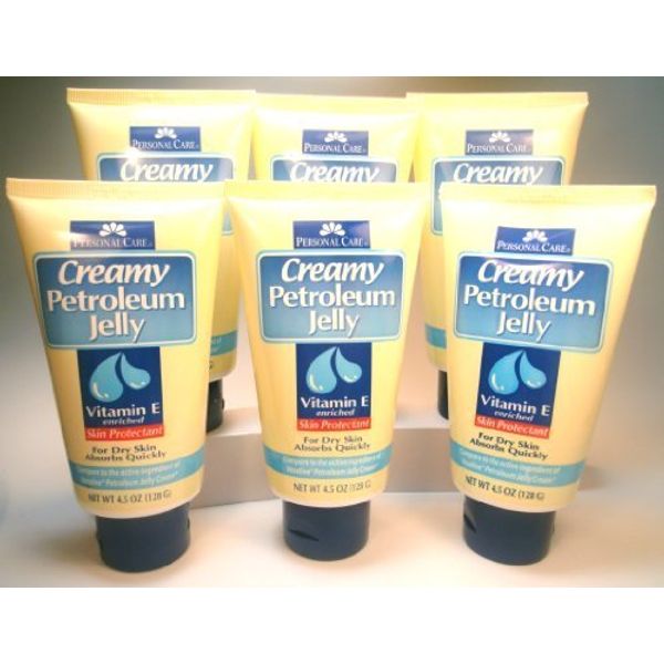 Creamy Petroleum Jelly - Vitamin E Enriched 4.5 Oz. (Lot of 6)Q