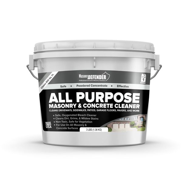 All-Purpose Masonry & Concrete Cleaner, 3 LB Pail - Cleans Driveways, Sidewalks, Patios, Garage Floors, Pavers & More