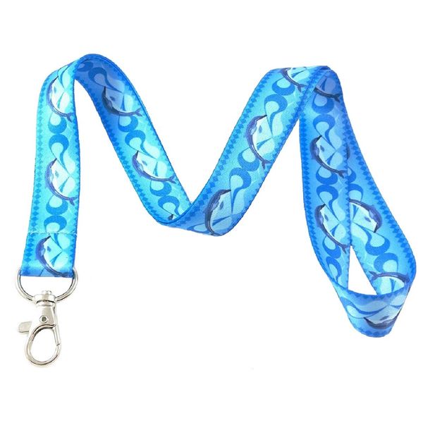 Ocean Life Lanyard Key Chain Id Badge Holder (Dolphin)