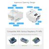 Waveshare Protective Case for Raspberry Pi 5 on DIN Rail Modular Box ABS Case Large Inner Space Injection Moduling with Rail Mount Support
