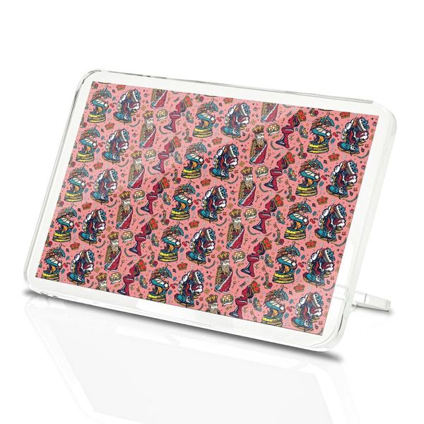 Classic Rectangle Magnet with Stand - Pink Chess Pattern Board Game - Fridge Locker Office Whiteboard Toolbox #53147