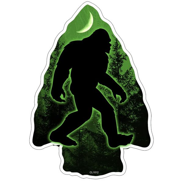 Bigfoot Arrowhead Green Sticker 6 Pack