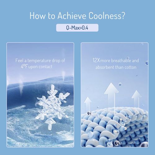 Cooling Pillow Cases Queen Size 2 Pack, Degrees of Comfort Q-max>0.4 Pillow Cover Set with Envelope Closure for Hot Sleepers, 20x30 Inch Grey