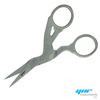 YNR® Stork Scissors | Eyebrow Sewing Knitting | Thin Point Edge | Crystal Colours (Grey)
