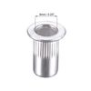 sourcing map M4 Rivet Nuts Aluminium Alloy Knurled Flat Head Threaded Insert Nut Silver 50pcs
