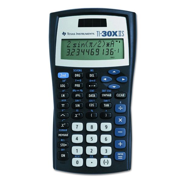 Texas Instruments TI-30XIIS Scientific Calculator, Black with Blue Accents