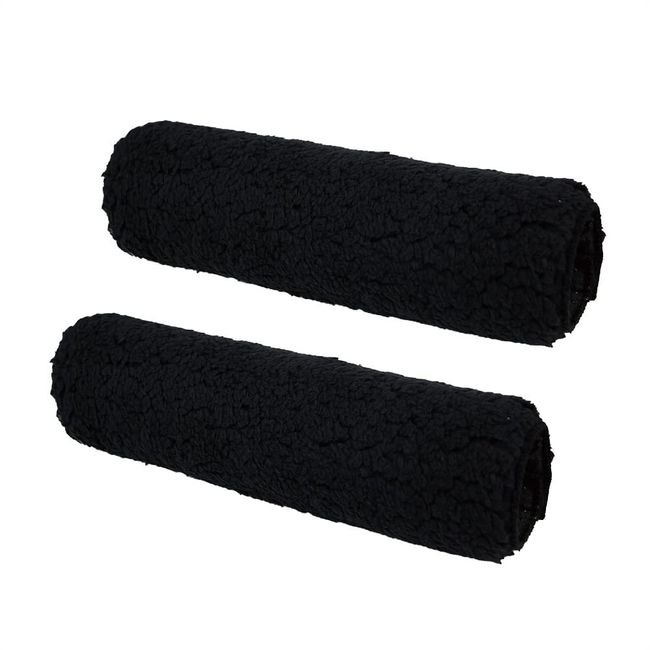 Namvo Wheelchair Armrest Cover (Pair) - Memory Foam Sheepskin Pad for Office & Transport Chair - Soft Support Cushion Accessories for Padded Arm Rest, Kids, Adults (Black)