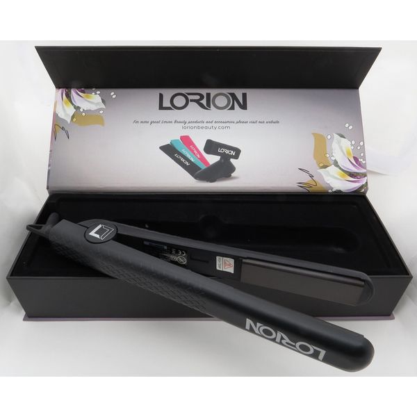 Lorion Salon Grade Black 1.25" Ceramic Flat Iron NIB Hair Straightener