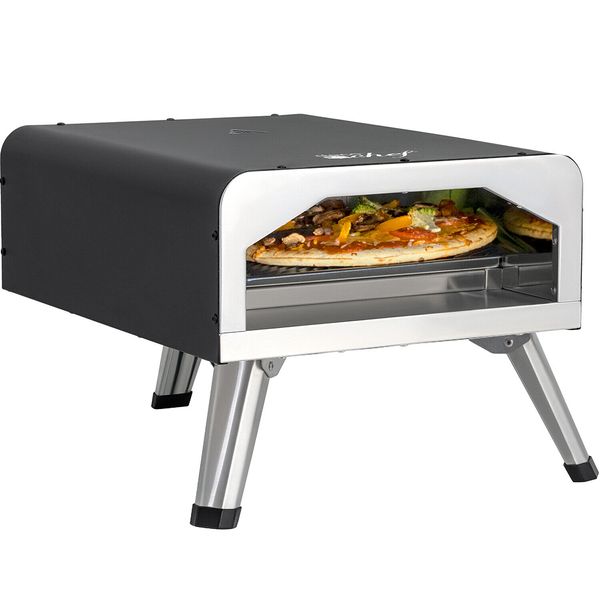 Deco Chef 13" 1800W Electric Pizza Oven with 2-in-1 Pizza Stone and Grill, Black