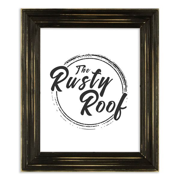 The Rusty Roof-Distressed Cimarron Black-Solid Wood Picture Frame-8x10
