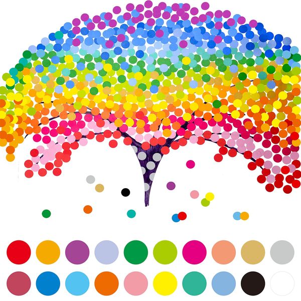 24320 PCS 1/4" Round Polka Circle Dot Sticker Labels Mega Bundle in Assorted 20 Colors