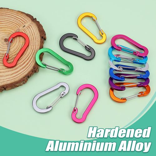 Craebuer 12 Pack Carabiner Clip, 2 inch Aluminum D-Ring Colored Carabiners, Snap Hook Sport Accessories for Outdoor Camping Hiking