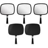 MIRRORVANA Pack of 5 Large & Comfy Hand Held Mirrors - Buy Cheap in Bulk for Wholesale Discount Savings - Suitable for Barbershop, Professional Hairstylist and Beauty Salon (Black)