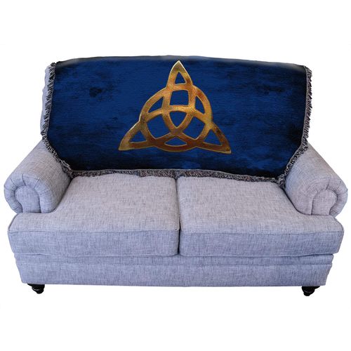 Pure Country Weavers Triquetra Celtic Symbol Knot Blanket - Gift Tapestry Throw for Back of Couch or Sofa Woven from Cotton - Made in The USA (61x36)
